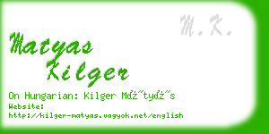 matyas kilger business card